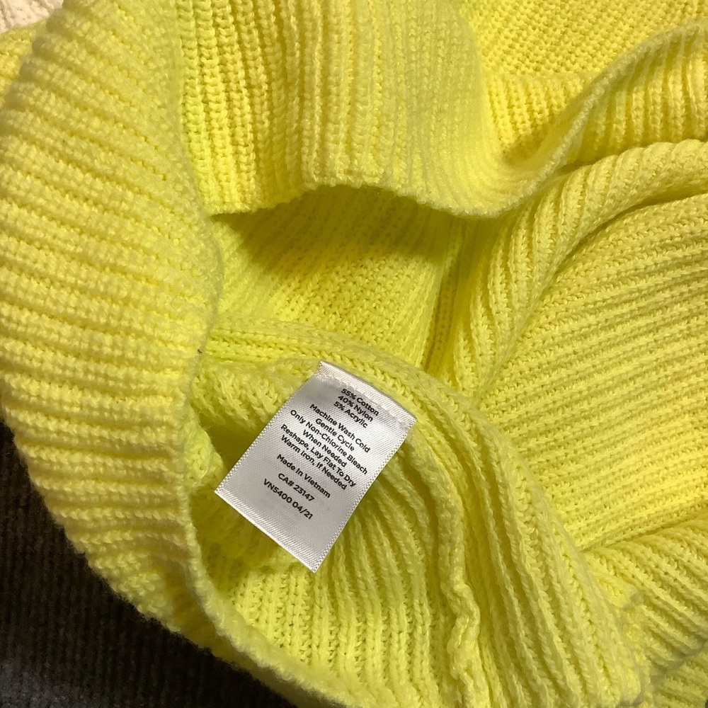 Talbots Women’s Cotton Blend Yellow Sweater Size Mp Knit  Pullover Sweater - Picture 7 of 8